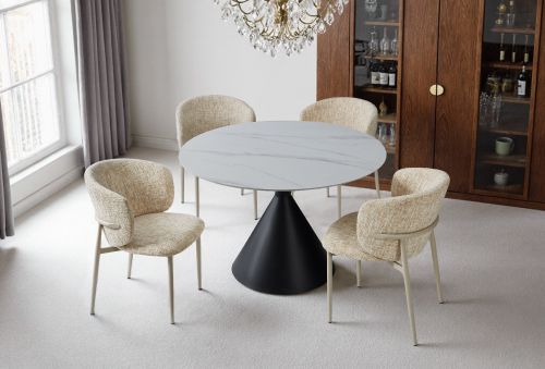 Casa Black & White Round Table - Black & White