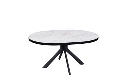 Danello Extending Dining Table - White & Sunset Cloud Vein Ceramic