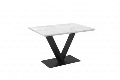 Alessia Ceramic Dining Table - White Ceramic Marble