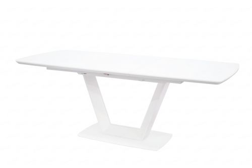 Logato BIG Extending Table - Matt White & Glass