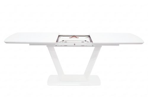 Logato SMALL Extending Table - Matt White & Glass